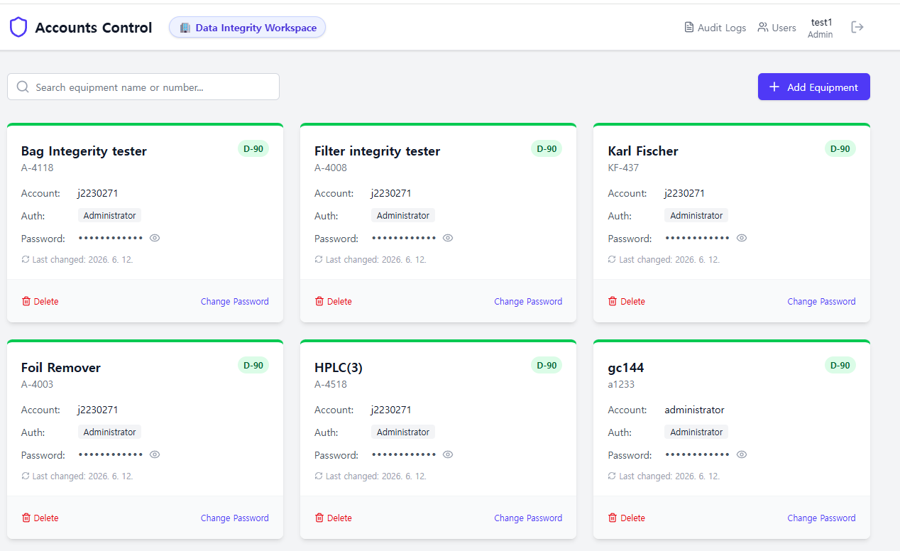 Accounts Control Security App